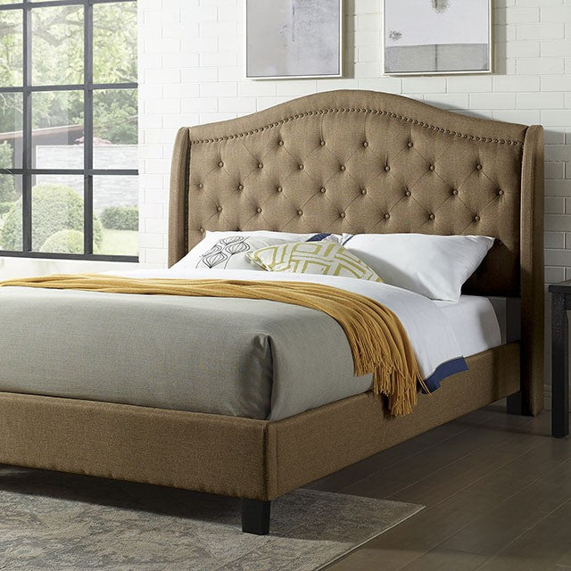 Carly Cal.King, E.King, Full, & Queen Bed Grey & Brown - Furniture Stars (Chicago, IL)