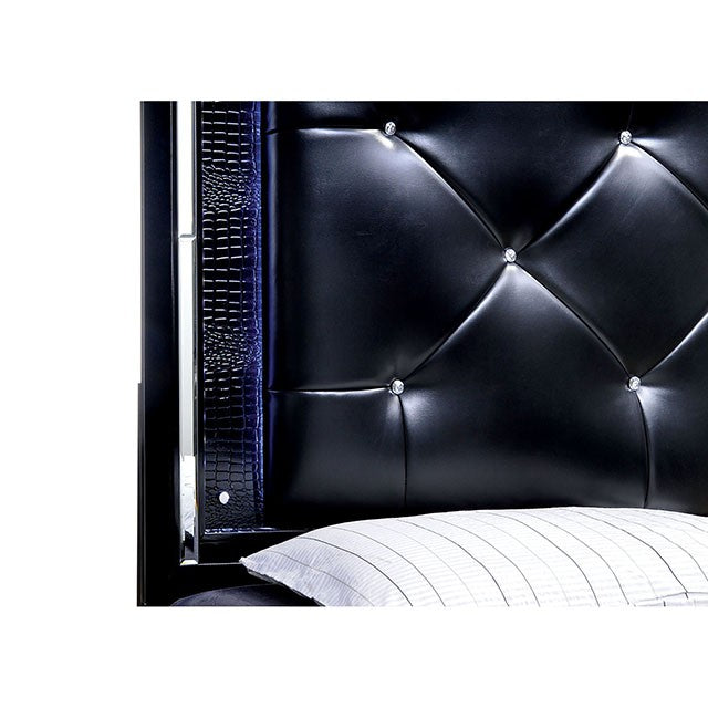 BELLANOVA Black Queen Bed - Furniture Stars (Chicago, IL)
