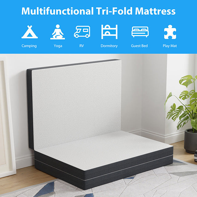 Hollyhock 3" Twin Tri-Fold Memory Foam Topper - Furniture Stars (Chicago, IL)