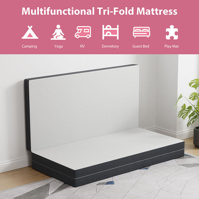 Hollyhock 4" Full Tri-Fold Memory Foam Topper - Furniture Stars (Chicago, IL)