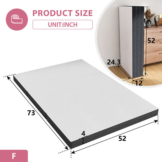 Hollyhock 4" Full Tri-Fold Memory Foam Topper - Furniture Stars (Chicago, IL)