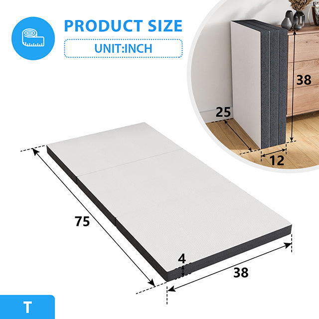 Hollyhock 4" Twin Tri-Fold Memory Foam Topper - Furniture Stars (Chicago, IL)