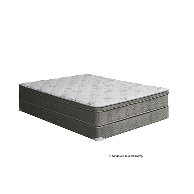 ALEKSA White, Gray 11" Euro Top Mattress, Full - Furniture Stars (Chicago, IL)