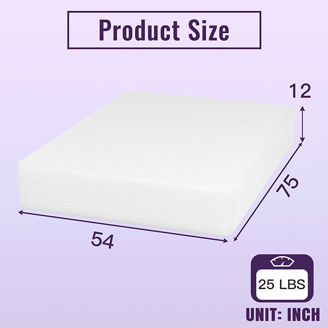 Nasturtium 12" Full Bamboo Charcoal Infused Memory Foam - Furniture Stars (Chicago, IL)