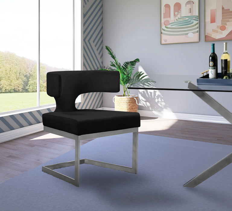 Alexandra Black Velvet Dining Chair