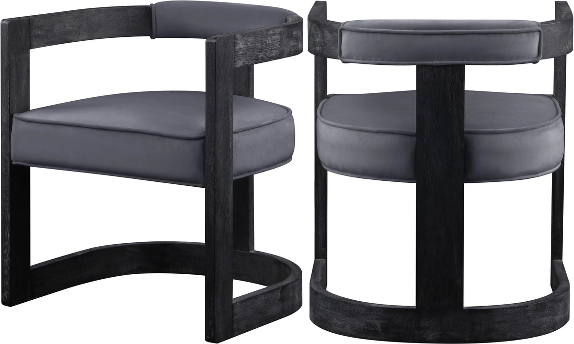 Regency Grey Velvet Dining Chair