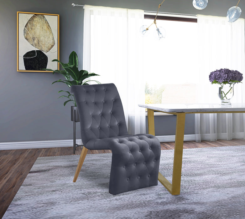 Curve Grey Velvet Dining Chair