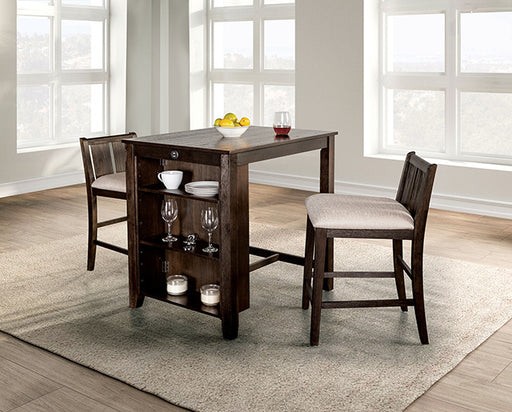 Lescles 3 Pc Counter Ht Set (1 Table + 2 Chairs) - Furniture Stars (Chicago, IL)