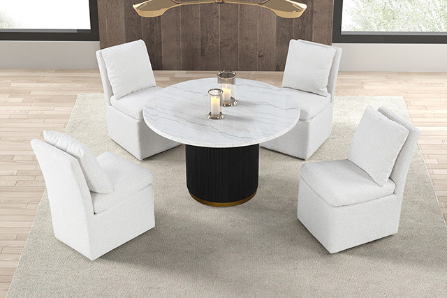 Varde Round Dining Marble Table - Furniture Stars (Chicago, IL)