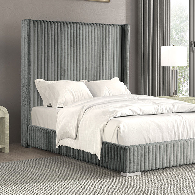 Cadwell E.King, Queen, & Full Bed White, Gray, & Black