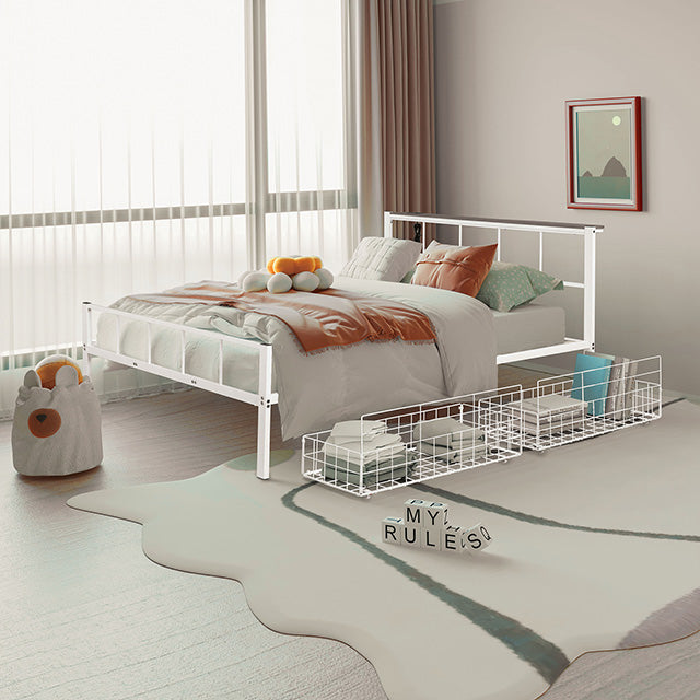 Nicoli Queen Metal Bed With Underbed Storage - Furniture Stars (Chicago, IL)