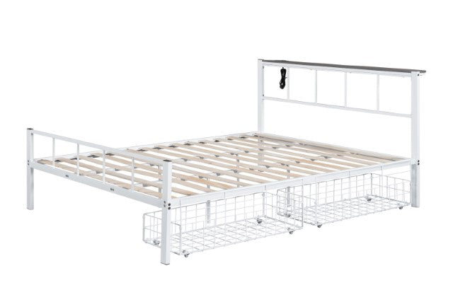 Nicoli Queen Metal Bed With Underbed Storage - Furniture Stars (Chicago, IL)