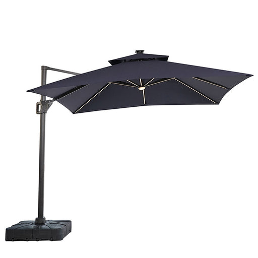 Aurora 10 Ft Square Umbrella w/ Double Top w/ LED Light + 37" Large Base - Furniture Stars (Chicago, IL)