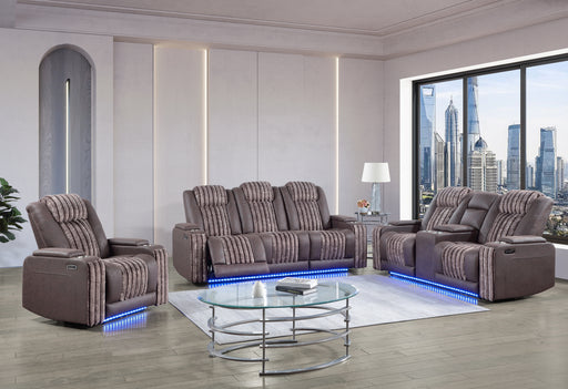 U8000 BROWN PWR REC SOFA/PWR CON REC LOVESEAT/PWR RECLINER W/PHR - Furniture Stars (Chicago, IL)