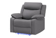 U6026 GREY PU 46A GLIDER RECLINER WITH LED - Furniture Stars (Chicago, IL)