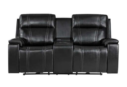 U8880 BLACK LEATHER POWER CONSOLE RECLINING LOVESEAT WITH COOLER - Furniture Stars (Chicago, IL)