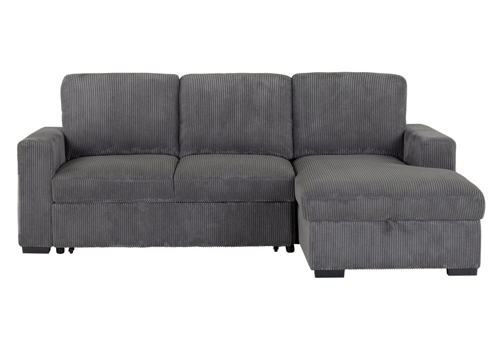 U2660 GREY L SOFA BED SECTIONAL WITHOUT PULLOUT - Furniture Stars (Chicago, IL)