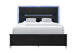 LANDO BLACK KING BED WITH CONTINUOUS LED - Furniture Stars (Chicago, IL)