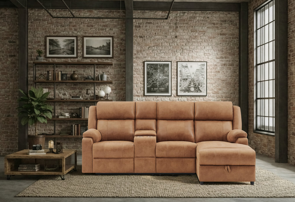U6980 BROWN SECTIONAL - Furniture Stars (Chicago, IL)
