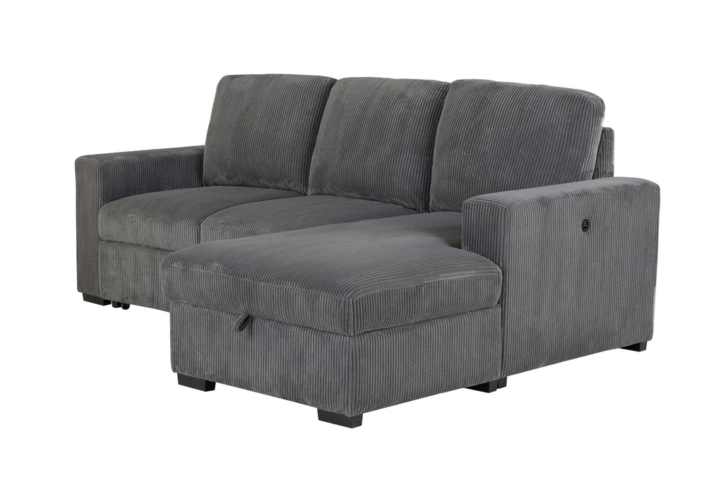 U2660 GREY L SOFA BED SECTIONAL WITHOUT PULLOUT - Furniture Stars (Chicago, IL)