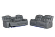 U7068 GREY 10 PWR REC SOFA/PWR CONSOLE REC LOVESEAT/PWR RECLINER W/LED - Furniture Stars (Chicago, IL)