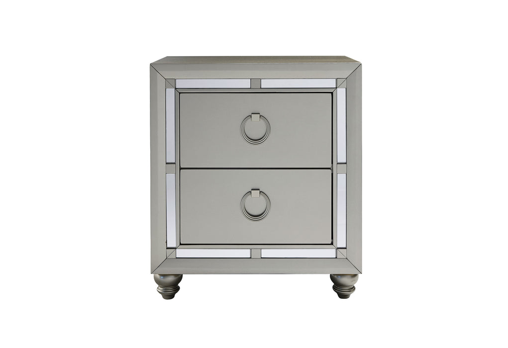 RILEY SILVER NIGHTSTAND - Furniture Stars (Chicago, IL)