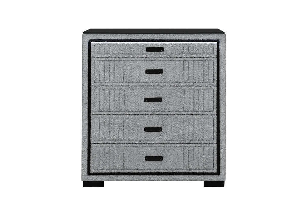 ISABELLA GREY CHEST WITH LED - Furniture Stars (Chicago, IL)