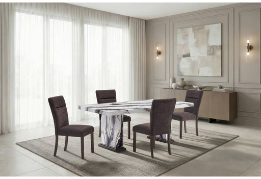 D8212 DINING TABLE WITH 8 D8212 DINING CHAIRS BROWN - Furniture Stars (Chicago, IL)
