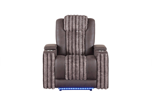 U8000 BROWN POWER RECLINER W/ POWER HEADREST & LED LIGHT - Furniture Stars (Chicago, IL)