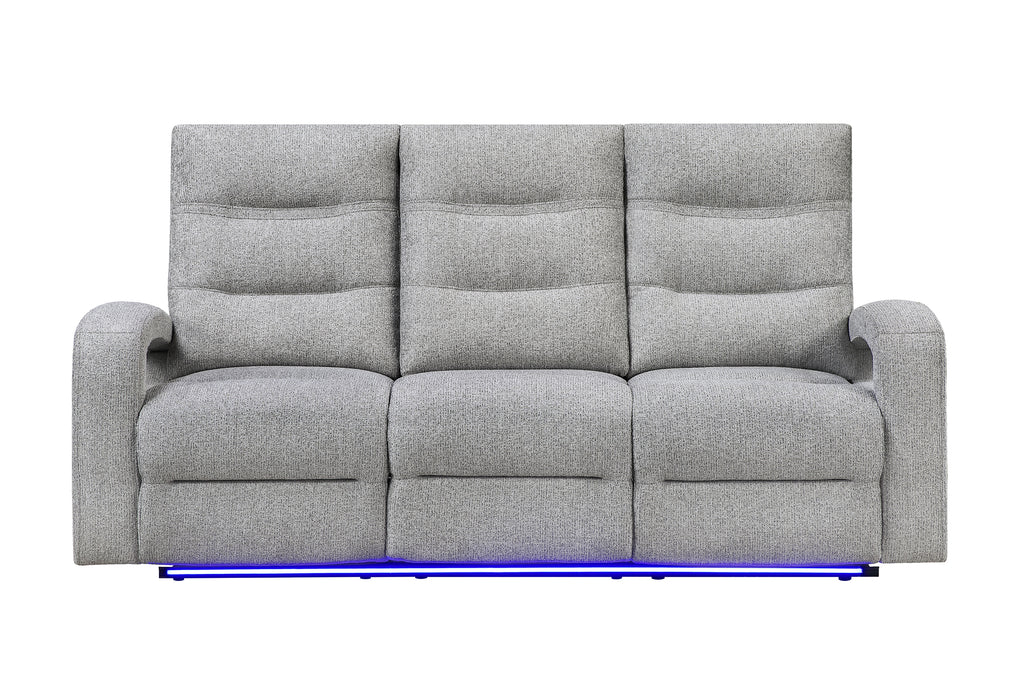 U6611 GREY 15 POWER RECLINING SOFA WITH LED - Furniture Stars (Chicago, IL)