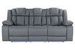 U7068 GREY 10 PWR REC SOFA/PWR CONSOLE REC LOVESEAT/PWR RECLINER W/LED - Furniture Stars (Chicago, IL)