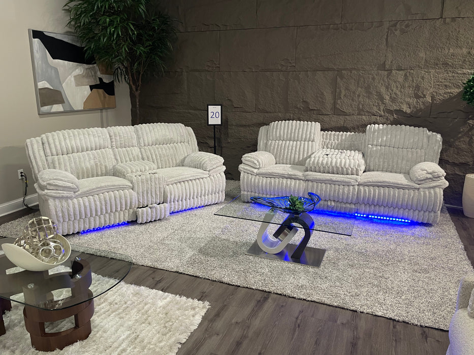U8686 BLACK PWR REC SOFA W/ LED/PWR CON REC LS W/LED/PWR REC W/LED - Furniture Stars (Chicago, IL)