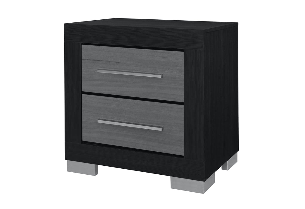 EMMA BLACK/GREY NIGHTSTAND - Furniture Stars (Chicago, IL)