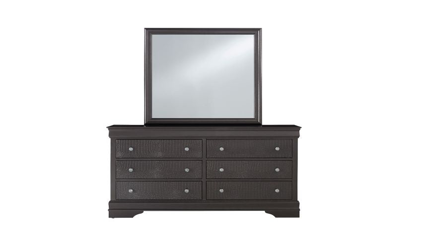 POMPEI METALLIC GREY QUEEN BED W/LED, DRESSER, MIRROR AND NIGHTSTAND - Furniture Stars (Chicago, IL)