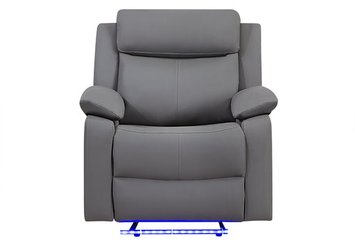 U6026 GREY PU 46A GLIDER RECLINER WITH LED - Furniture Stars (Chicago, IL)