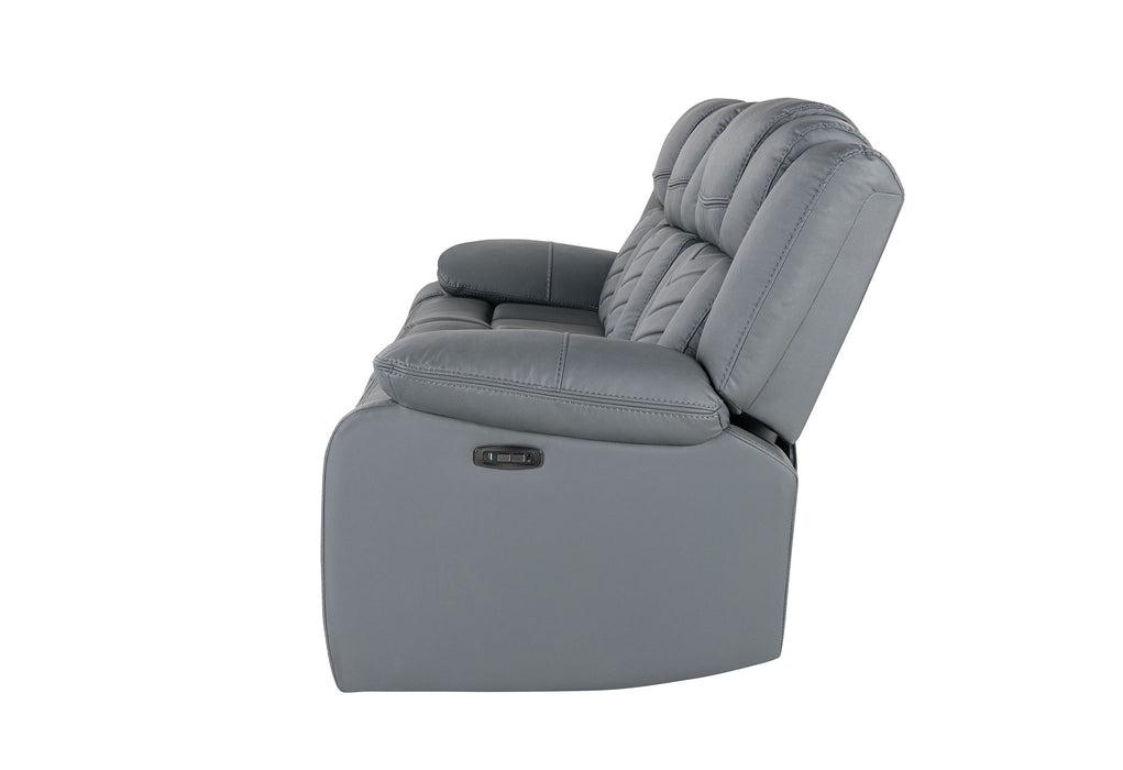 U7068 GREY 10 PWR REC SOFA/PWR CONSOLE REC LOVESEAT/PWR RECLINER W/LED - Furniture Stars (Chicago, IL)