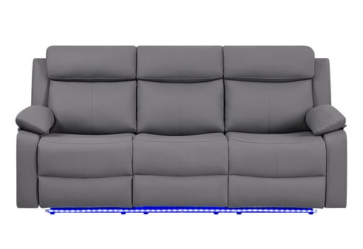 U6026 GREY PU 46A RECLINING SOFA WITH LED - Furniture Stars (Chicago, IL)