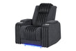 U8000 BLACK POWER RECLINER W/ POWER HEADREST & LED LIGHT - Furniture Stars (Chicago, IL)