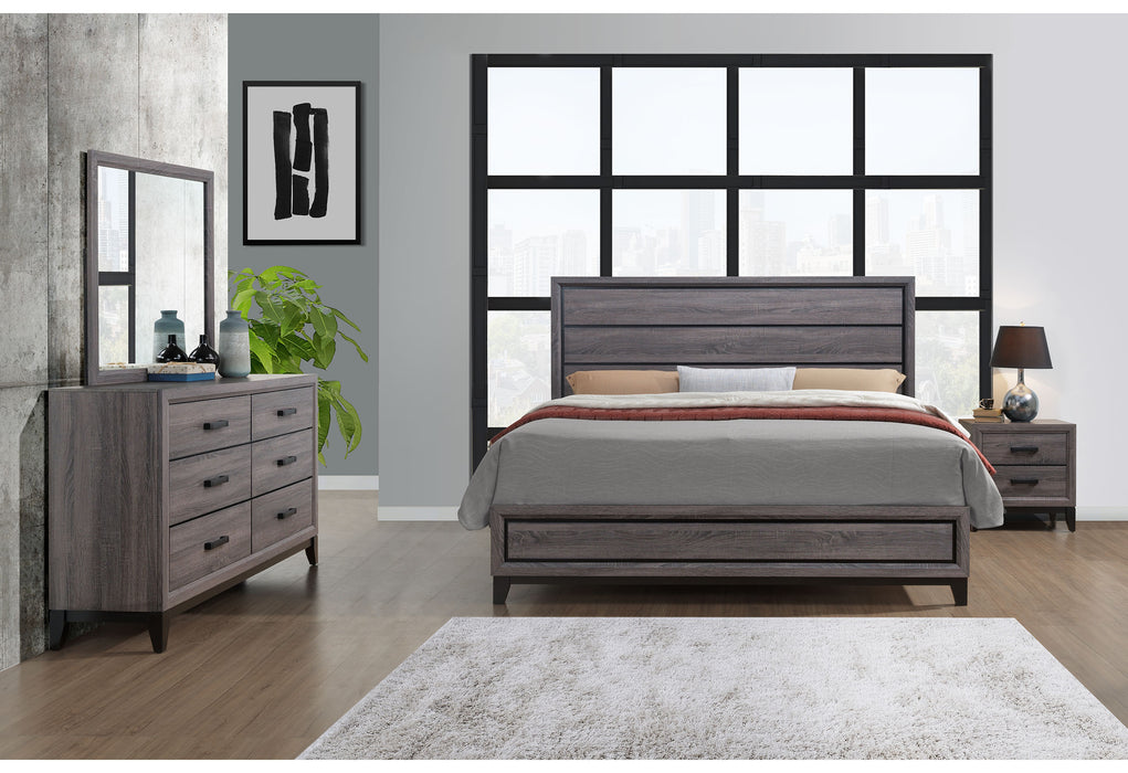KATE GREY KING BED - Furniture Stars (Chicago, IL)