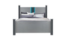 LOGAN SILVER QUEEN BED, DRESSER, MIRROR AND NIGHTSTAND - Furniture Stars (Chicago, IL)