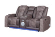 U8000 BROWN PWR CONSOLE REC LOVESEAT W/PHR, LED AND SPEAKER - Furniture Stars (Chicago, IL)