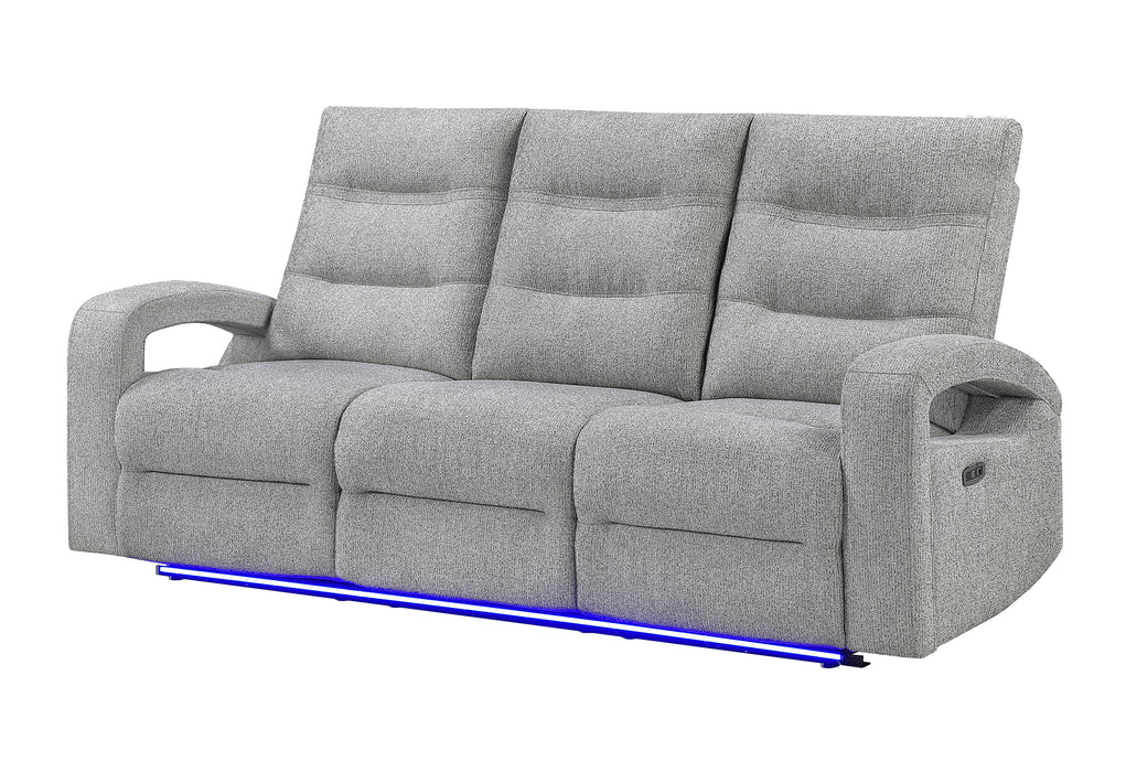 U6611 GREY 15 POWER RECLINING SOFA WITH LED - Furniture Stars (Chicago, IL)