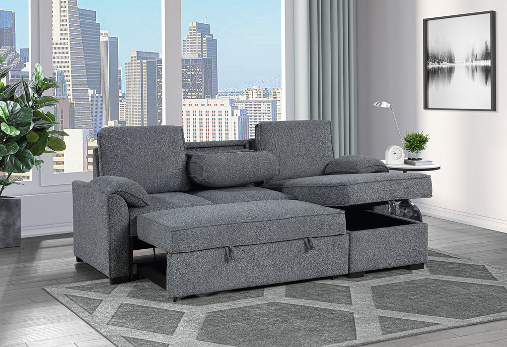 U0808 DARK GREY REVERSIBLE SOFA BED - Furniture Stars (Chicago, IL)