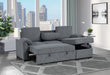 U0808 DARK GREY REVERSIBLE SOFA BED - Furniture Stars (Chicago, IL)