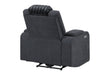 U8000 BLACK POWER RECLINER W/ POWER HEADREST & LED LIGHT - Furniture Stars (Chicago, IL)