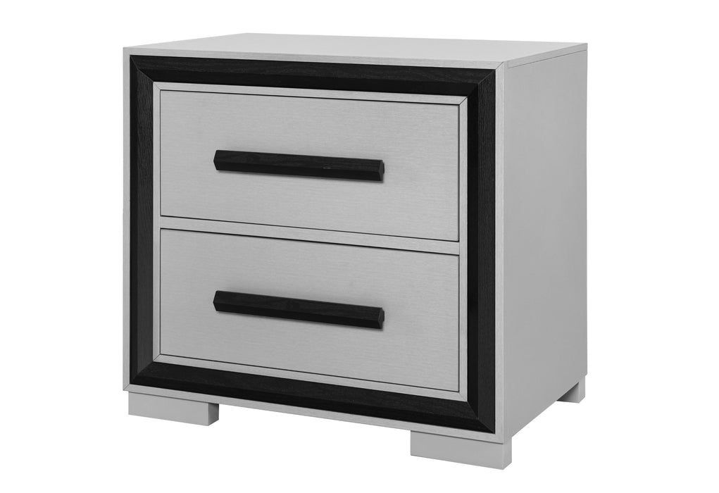 AMELIA GREY/BLACK KING BED, DRESSER, MIRROR, NIGHTSTAND - Furniture Stars (Chicago, IL)