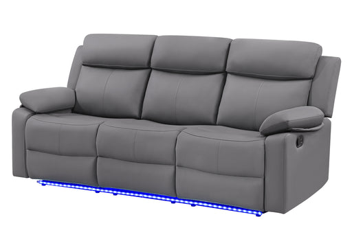 U6026 GREY PU 46A RECLINING SOFA WITH LED - Furniture Stars (Chicago, IL)