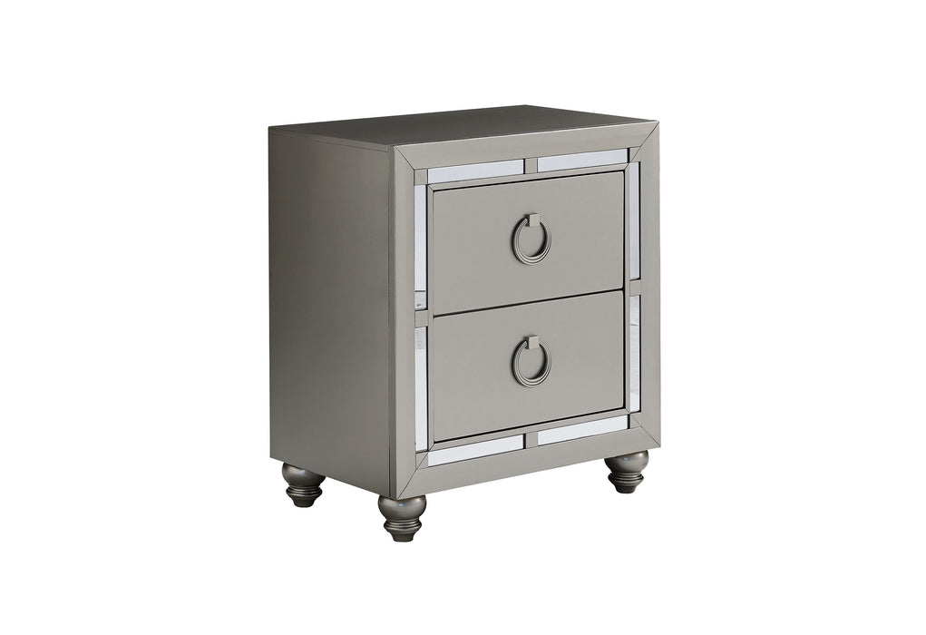 RILEY SILVER NIGHTSTAND - Furniture Stars (Chicago, IL)