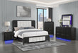 BECKETT WHITE/BLACK QUEEN BED GROUP WITH COOLER & SPEAKER - Furniture Stars (Chicago, IL)