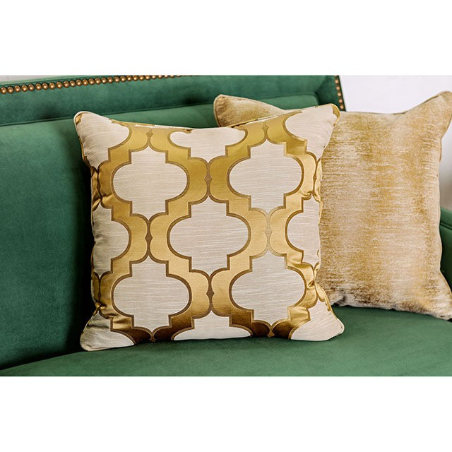 VERDANTE Emerald Green/Gold Sofa - Furniture Stars (Chicago, IL)